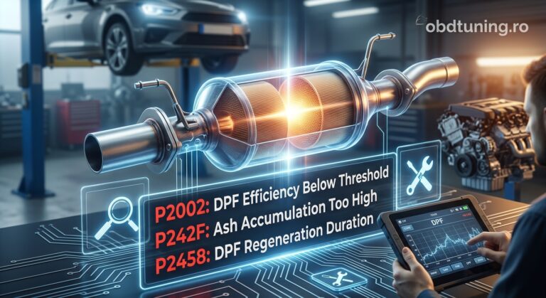 Coduri de eroare DPF: P2002, P242F și P2458